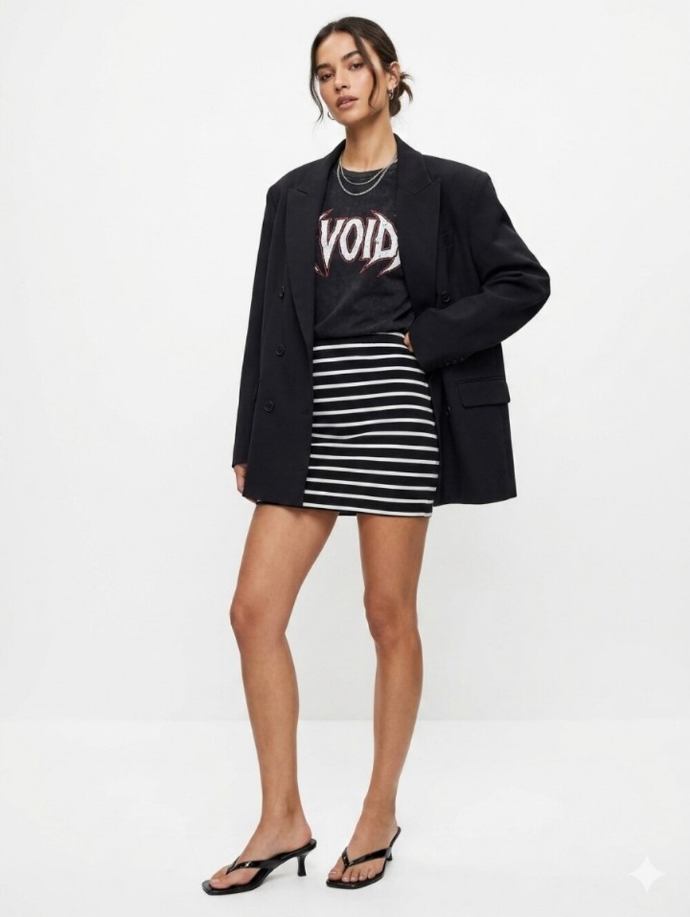 Black and White Striped Women’s Mini Skirt